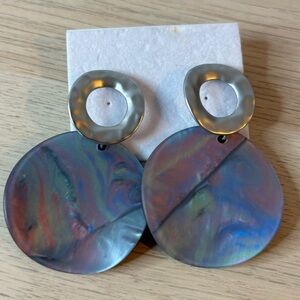 Fifth Avenue Iridescent Disc Earrings